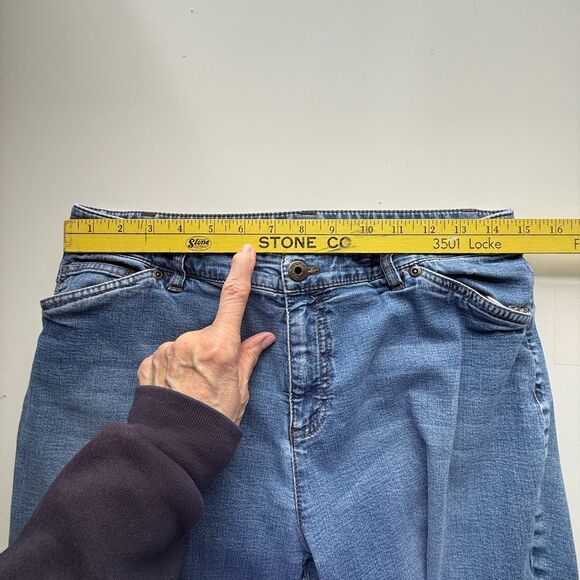 J. Jill Tried & True Fit Zip Fly Mid-rise Cropped Denim Jeans Blue Size 10 - Picture 4 of 9